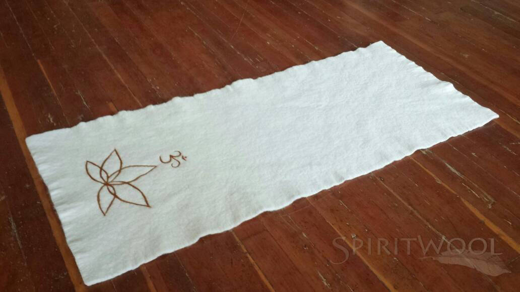 Kundalini Yoga Mat Felted Wool Lotus Om 奇趣商城